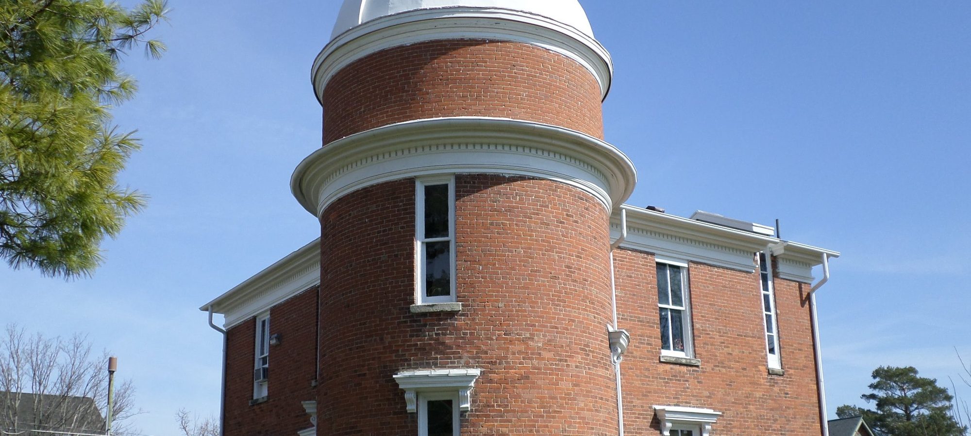 The historic brick observatory on the Albion College campus