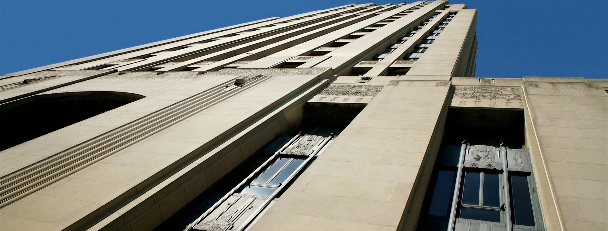 Heritage Tower in downtown Battle Creek, seen from the street below